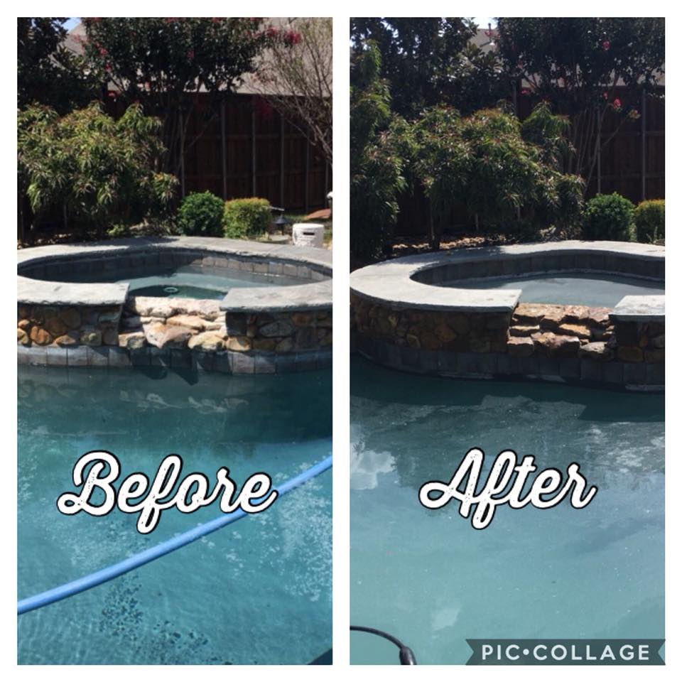 Before and After - Pool Tile Cleaning